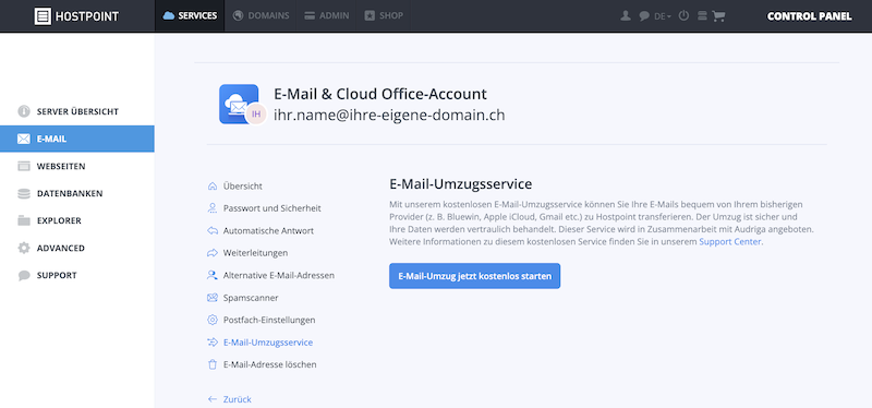 E Mail Umzug starten de