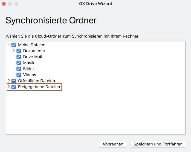 CloudOfficeDrive FreigegebeneOrdner DE