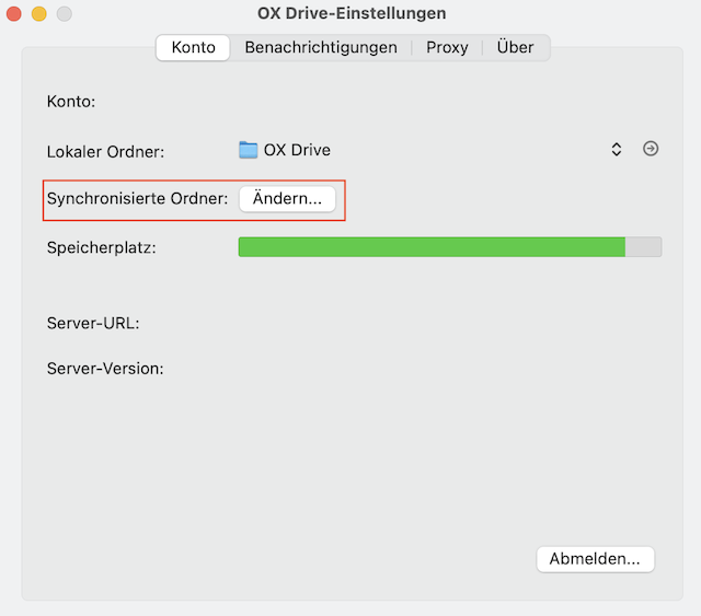 CloudOfficeDrive SynchronisierteOrdner DE