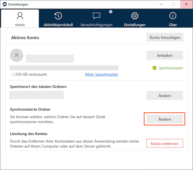 CloudOfficeDrive SynchronisierteOrdner Windows de