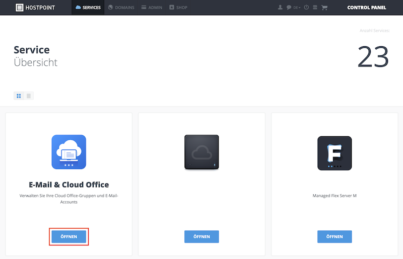 EMail CloudOffice Oeffnen de