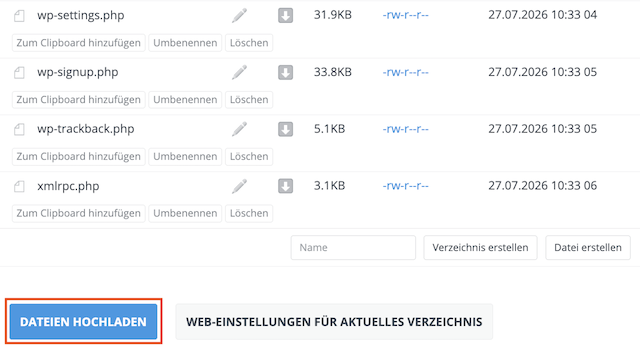 WordPress manuell updaten 02 de
