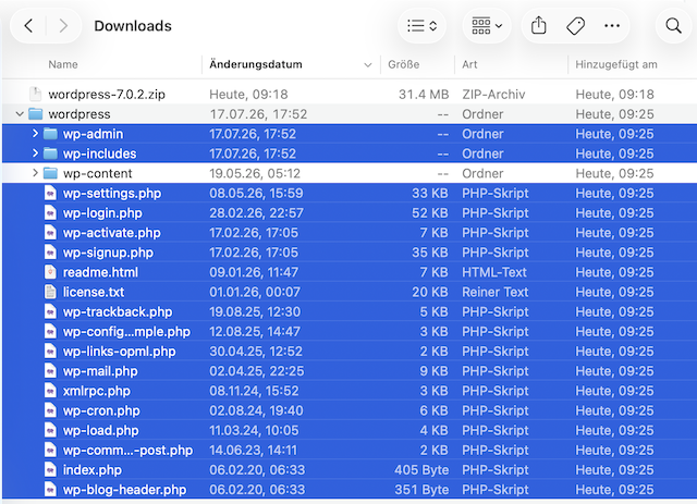 WordPress manuell updaten 03 de