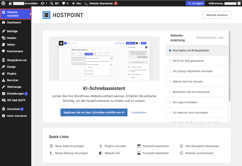 WordPress KI Assistent 03 de