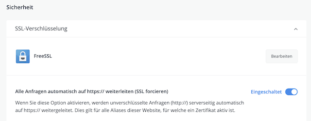 Website SSL forcieren de