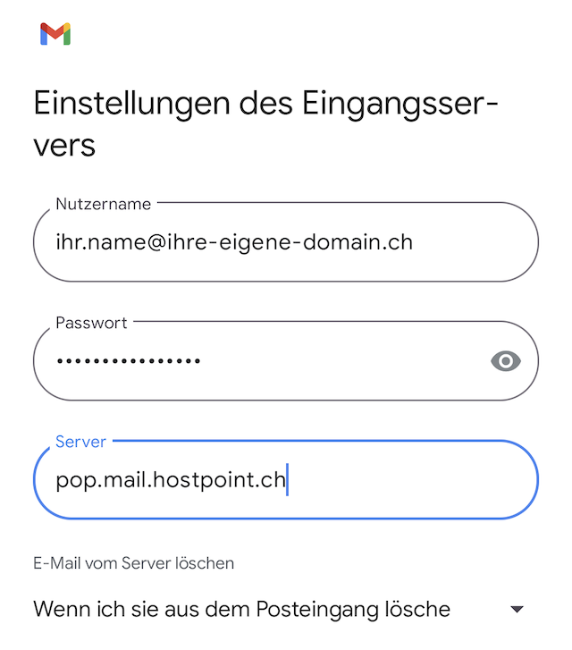 E Mail Konfiguration Android Gmail 06a DE
