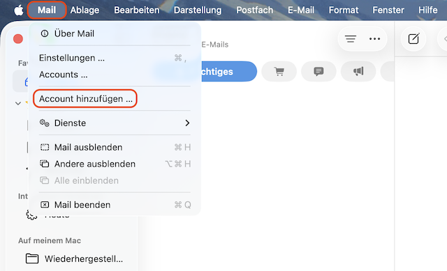 E Mail Konfiguration Apple Mail 01 de