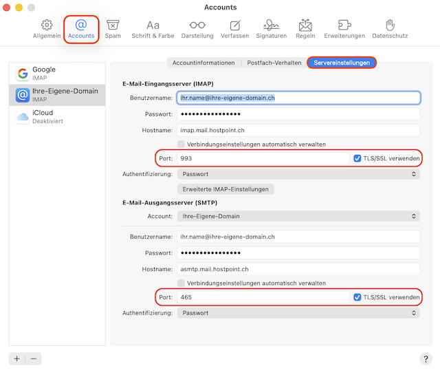 E Mail Konfiguration Apple Mail 08 de