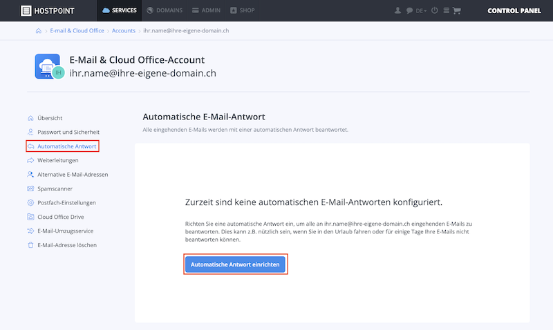 Keine automatische Antwort de