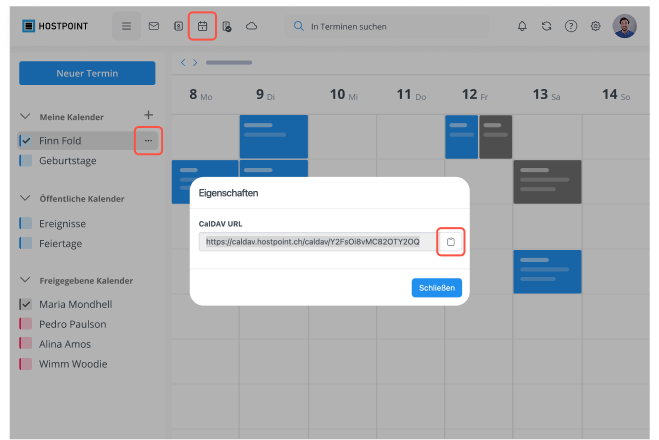 CalDAV Synchronisation Kalendernummer DE
