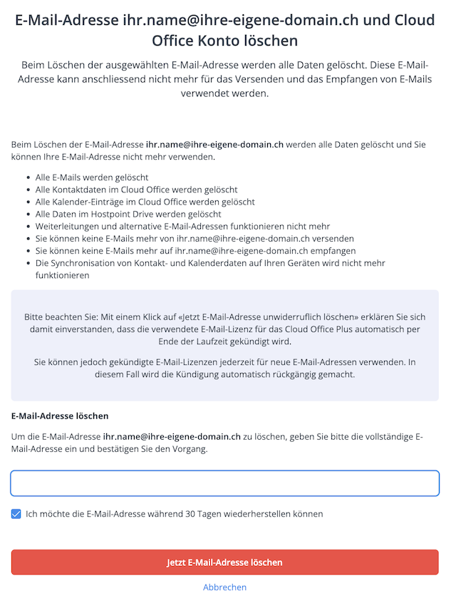 E Mail Adresse loeschen 02 de