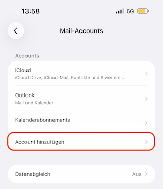 E-Mail-Konfiguration mit iPhone und iPad