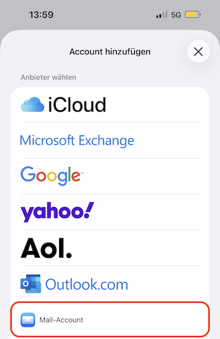 E-Mail-Konfiguration mit iPhone und iPad