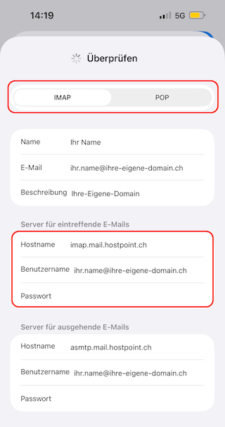 E Mail Konfiguration iPhone 07a de