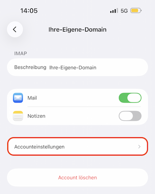 E Mail Konfiguration iPhone 10 de