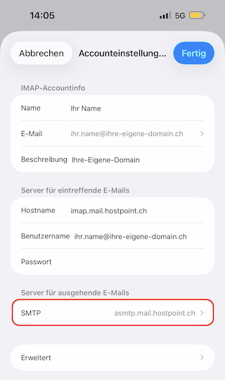 E Mail Konfiguration iPhone 13 de