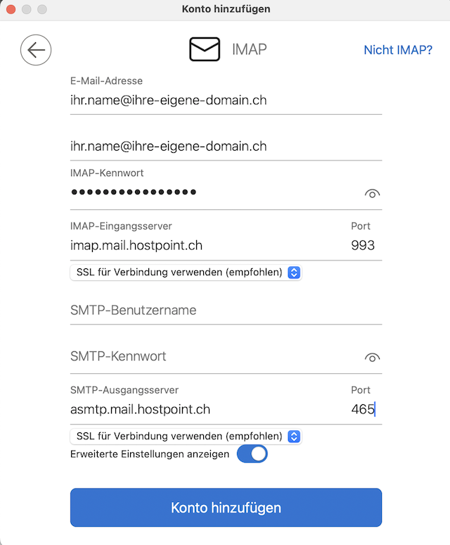 E Mail Konfiguration Outlook fuer Mac neu 05 de