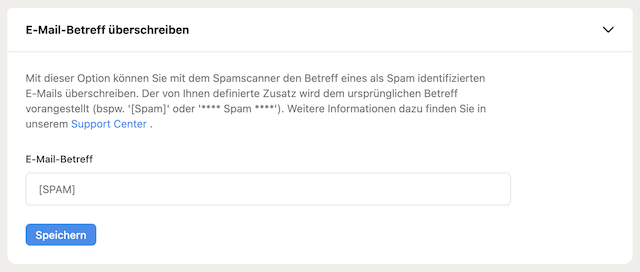CP Spamscanner Sensibilitat de