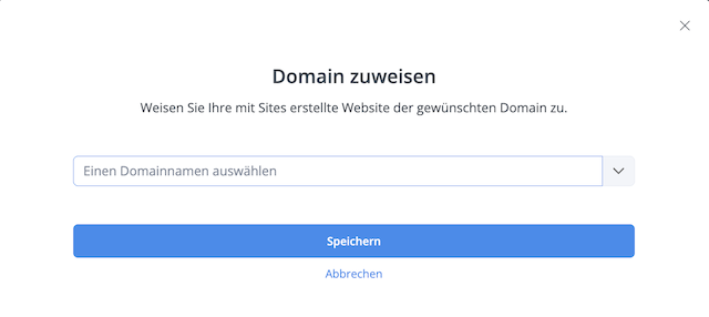 Sites Domain anpassen de