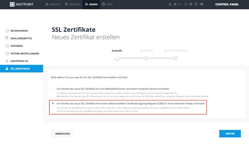 FreeSSL Zertifikat bestellen