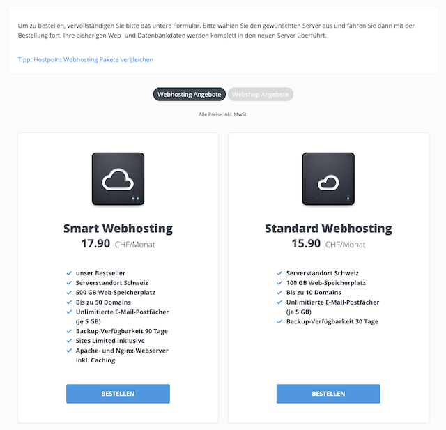 Upgrade Test Webhosting 03 DE