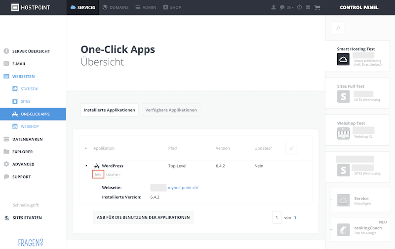 Webhosting HinterlegteDatenbank 01 de
