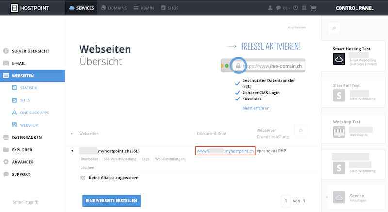 Webhosting Konfigurationsdatei 01 de