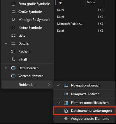Windows Dateinamenerweiterung de