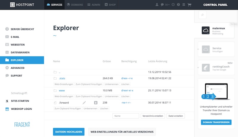 CP Explorer Uebersicht de