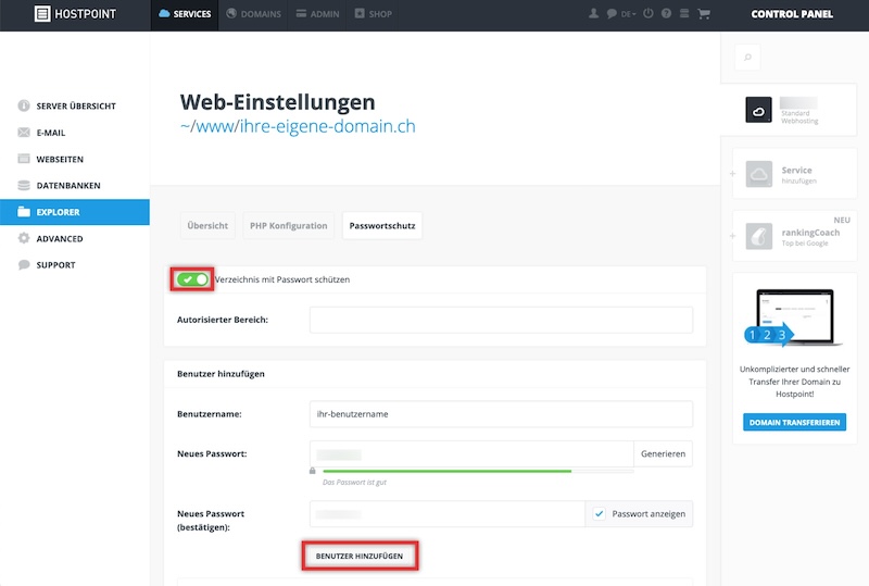 Passwortschutz
