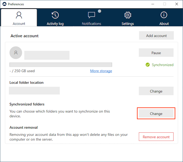 CloudOfficeDrive SynchronisierteOrdner Windows en