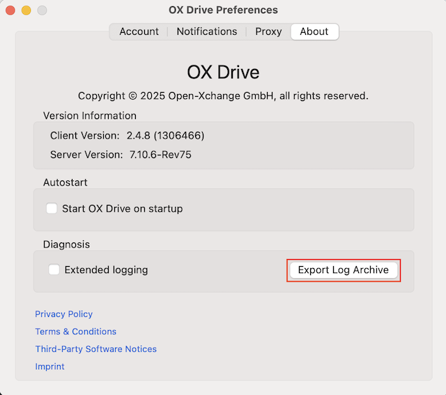 HostpointDrive Logdatei macOS en