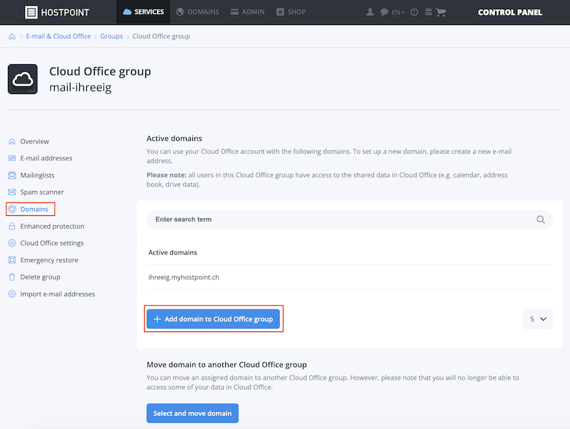 Cloud Office Domain zuweisen 01 en