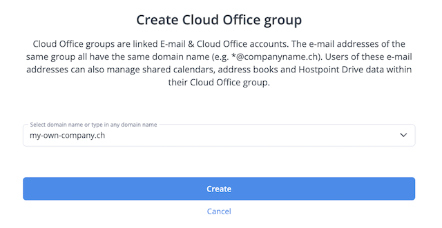 CloudOfficeGruppe erstellen Overlay en