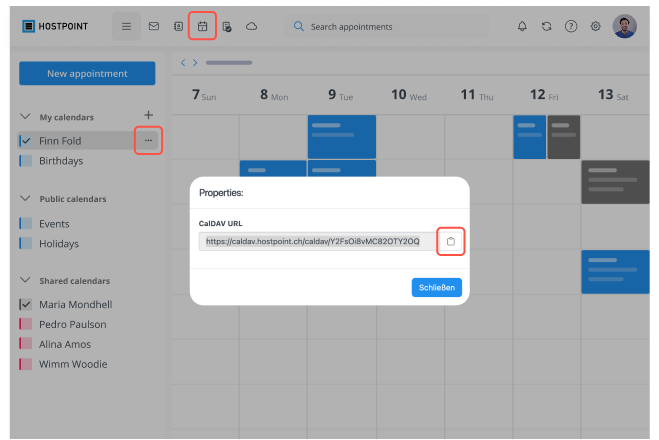 CalDAV Synchronisation Kalendernummer EN