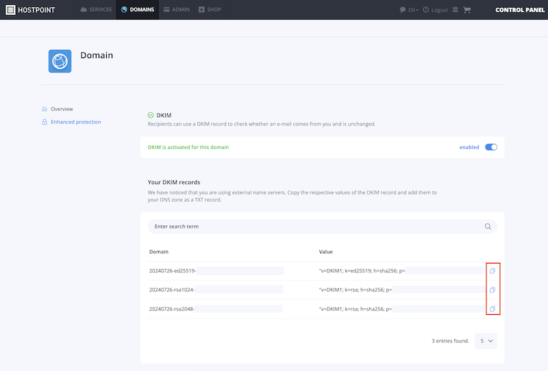DKIM Externe Nameserver en