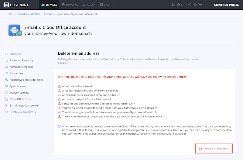 E Mail Adresse loeschen 01 en