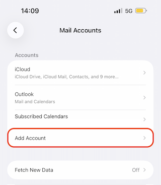 E-Mail configuration for iPhone and iPad