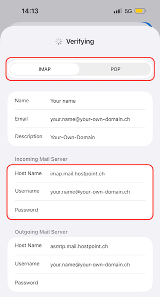 E Mail Konfiguration iPhone 07a en