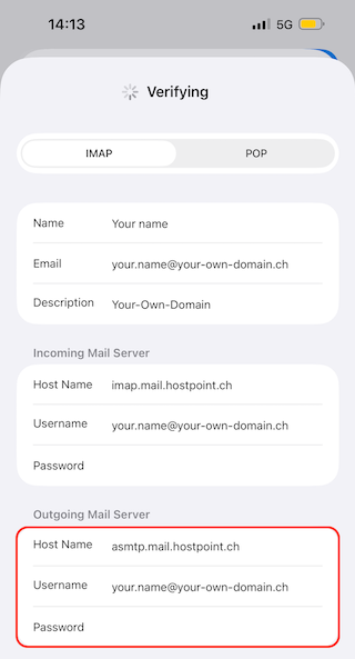 E Mail Konfiguration iPhone 07b en