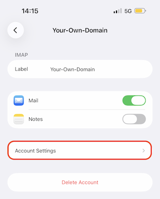 E Mail Konfiguration iPhone 10 en