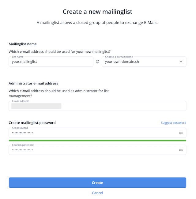 Mailingliste erstellen en