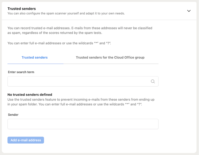 CP Spamscanner erlaubte Absender en
