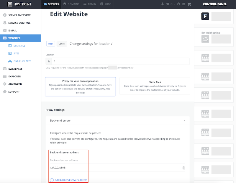 NodeJS Backend Server Adresse 02 en