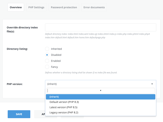 PHP version