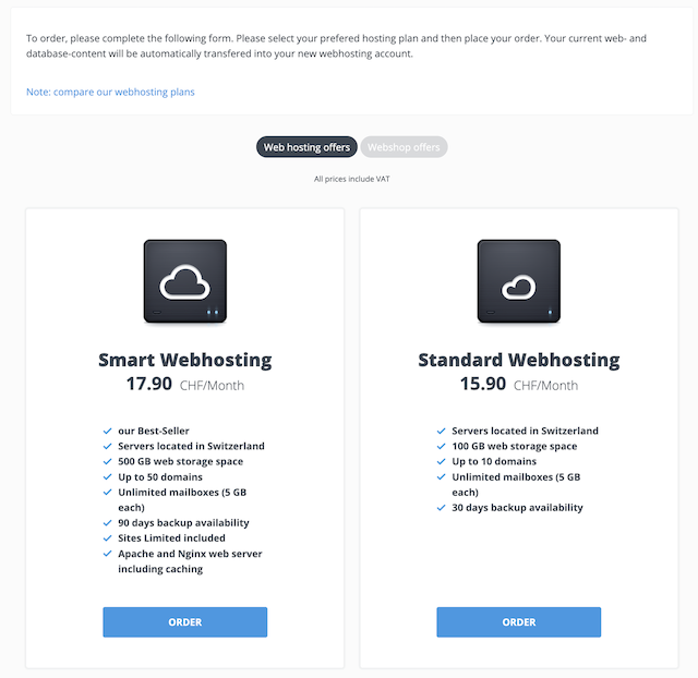 Upgrade Test Webhosting 03 EN