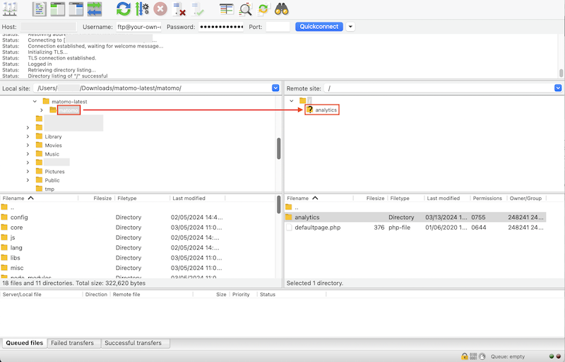 Matomo FTP Client en