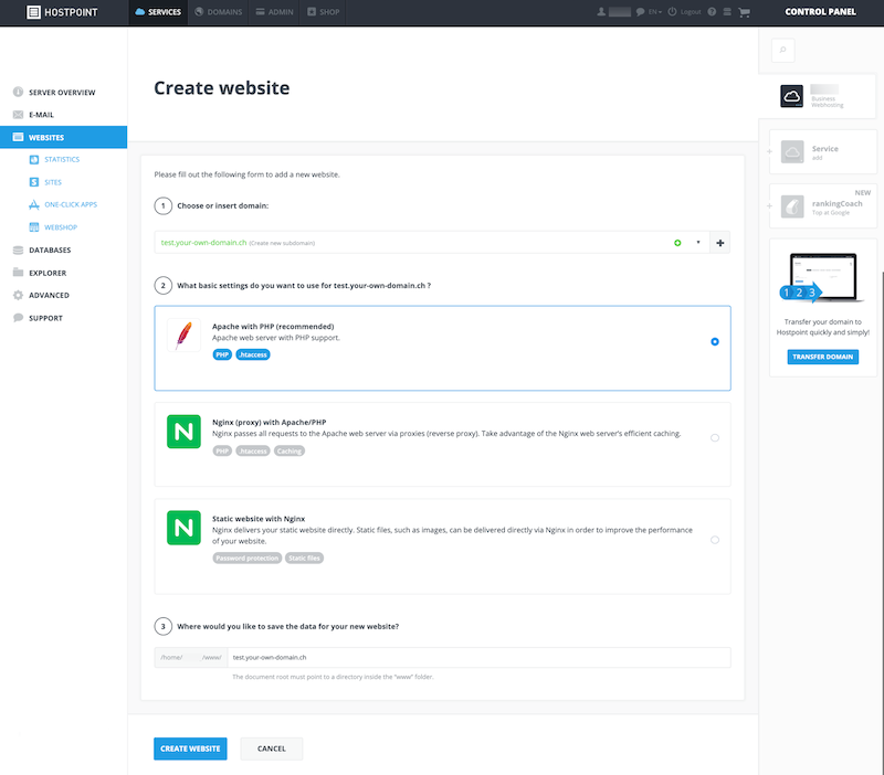 Create a website
