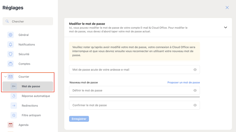 E Mail Passwort aendern CloudOffice fr