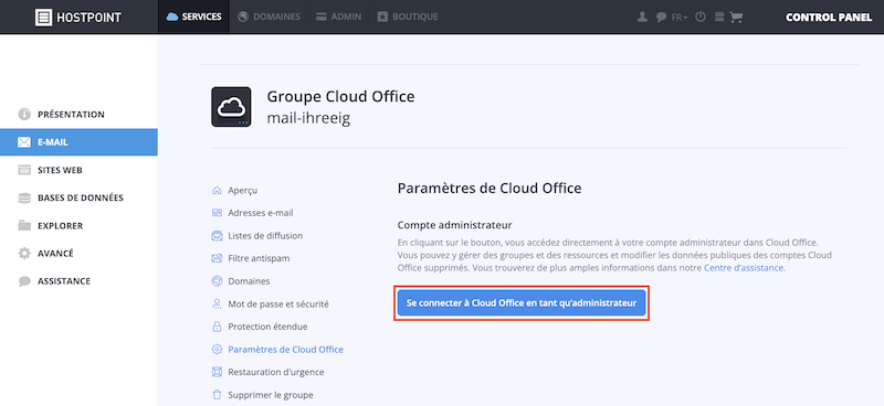 Cloud Office Als Administrator anmelden fr